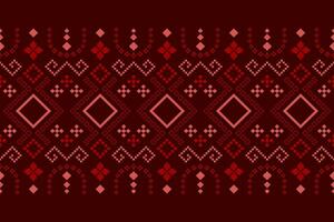 rood traditioneel etnisch patroon paisley bloem ikat achtergrond abstract aztec Afrikaanse Indonesisch Indisch naadloos patroon voor kleding stof afdrukken kleding jurk tapijt gordijnen en sarong vector