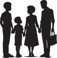 familie silhouet geïsoleerd over- wit achtergrond bewerkbare vector illustratie