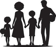 familie silhouet geïsoleerd over- wit achtergrond bewerkbare vector illustratie