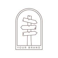teken bord avontuur minimalistische monoline kunst logo stijl, gemakkelijk modern landgoed logo, vector sjabloon voor uw merk