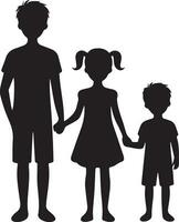 familie silhouet geïsoleerd over- wit achtergrond bewerkbare vector illustratie