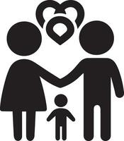 familie silhouet geïsoleerd over- wit achtergrond bewerkbare vector illustratie