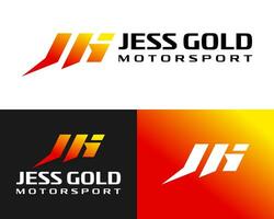 jg brieven monogram motor racing kampioenschap logo ontwerp. vector