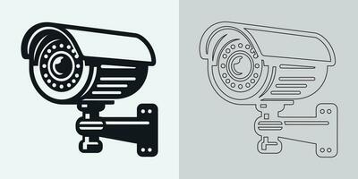 reeks van veiligheid of toezicht camera pictogrammen. cctv camera icoon, vector grafiek. draadloze veiligheid camera icoon. zwart icoon illustratie voor cctv camera geïsoleerd Aan wit achtergrond