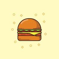 pictogram achtergrond hamburger plat ontwerp vector