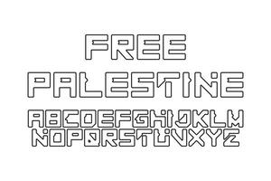 vrij Palestina alfabet doopvont vector