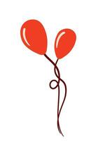 rood vliegend ballon icoon clip art voor Kerstmis verjaardag en nieuw jaar element decoratie vector illustratie