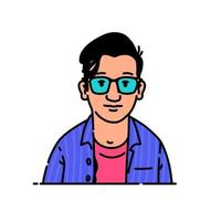 avatar van een jonge man met een bril vector