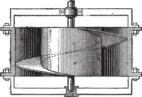 spiraalvormig fan, wijnoogst gravure. vector