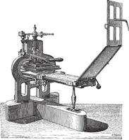 hand- druk op wijnoogst gravure vector