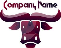 diep Purper stier hoofd vector logo ontwerp Aan wit achtergrond