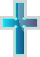 blauw bisschoppelijk kruis vector religie illustratie Aan een wit achtergrond