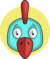 tekenfilm blauw vogel met rood bek vector illustratie Aan wit achtergrond