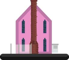 tekenfilm roze gebouw vector illustratie Aan wit achtergrond