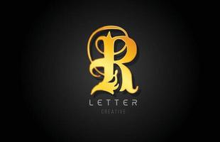 r goud gouden letter alfabet ontwerp voor logo bedrijf icon vector