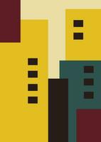 esthetisch poster illustratie met stadsgezicht. modern kunst van Verenigde Staten van Amerika reizen ontwerp sjabloon. gebouwen in meetkundig stijl vector