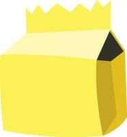 geel papier doos, illustratie, vector Aan wit achtergrond
