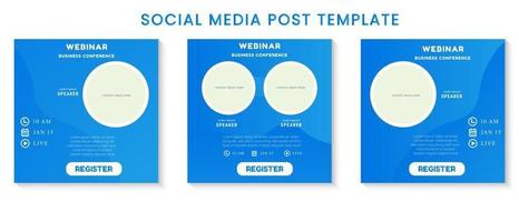 set webinar social media postsjabloon conceptontwerp vector