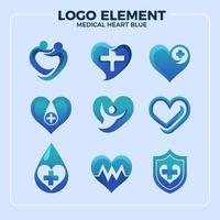 blauw hart medisch logo-element