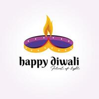 wijnoogst gelukkig diwali logo icoon teken, minimalistische deepawali vector sjabloon illustratie, gelukkig diwali etiket