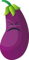 bang tekenfilm aubergine illustratie vector Aan wit achtergrond