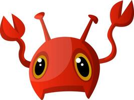 rood schattig monster met klauwen illustratie vector Aan wit achtergrondafdruk