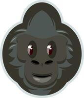 gorilla met roodachtig ogen, illustratie, vector Aan wit achtergrond.