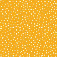 abstract naadloos hand- getrokken patroon met wit dots Aan een geel achtergrond vector