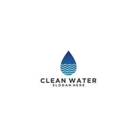 schoon water logo met waterdruppels als gevolg van schoon water vector