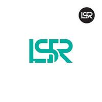 brief lsr monogram logo ontwerp vector