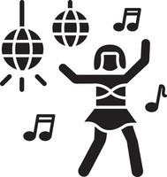 go go danser zwart glyph-pictogram vector