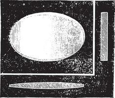 vlak cilindrisch lens, wijnoogst gravure. vector