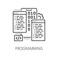 programmeren, web app ontwikkelen en optimalisatie icoon vector