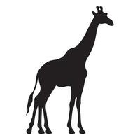 een zwart silhouet giraffe dier vector