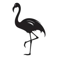 een zwart silhouet flamingo dier vector