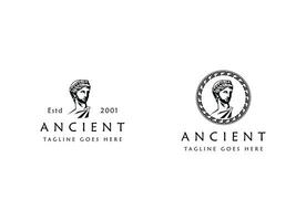 oude Grieks athena logo ontwerp vector
