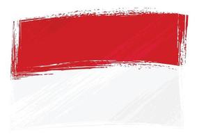 grunge indonesië en monaco vlag vector