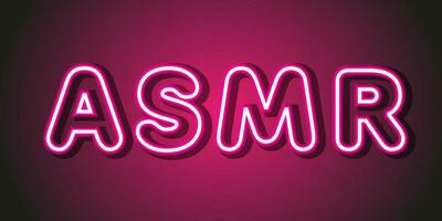 asmr roze neon tekst logo Aan helling achtergrond. wijnoogst ontwerp. sociaal media. bloggen. vector illustratie.