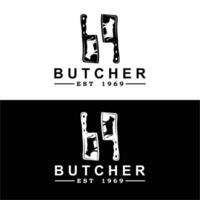 slager logo vector icoon illustratie ontwerp. logo geschikt voor restaurant en voedsel industrie