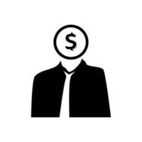 zwart silhouet zakenman en geld dollar.bedrijf en financiën.vector illustratie vector