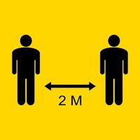 sociaal afstand nemen houden uw afstand 2 meter pictogram.vector illustratie vector