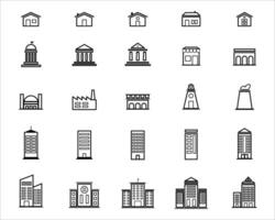 gebouw icoon afbeeldingen Aan pak. vector illustratie.