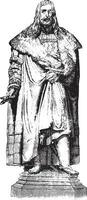 bronzen standbeeld van albrecht duurder, wijnoogst gravure. vector