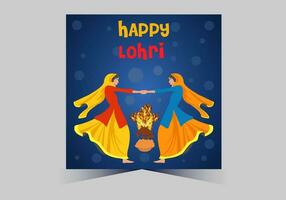 januari gelukkig lohri. Indië traditioneel viering dag illustratie vector achtergrond