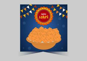 januari gelukkig lohri. Indië traditioneel viering dag illustratie vector achtergrond