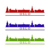 oslo skyline geïllustreerd op witte achtergrond vector