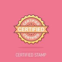 gecertificeerd grunge rubber stempel. vector illustratie Aan wit achtergrond. bedrijf concept gecertificeerd postzegel pictogram.