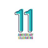 11 jaar verjaardag viering vector sjabloon ontwerp illustratie