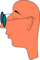tekenfilm kaal Mens met bril vector illustratie Aan wit achtergrond