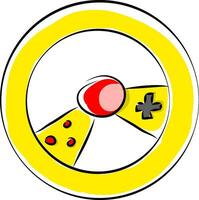 geel gaming wiel met controles illustratie kleur vector Aan wit achtergrond